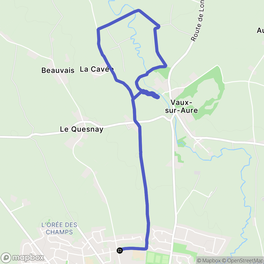 Bayeux : carte du parcours de randonnée - France