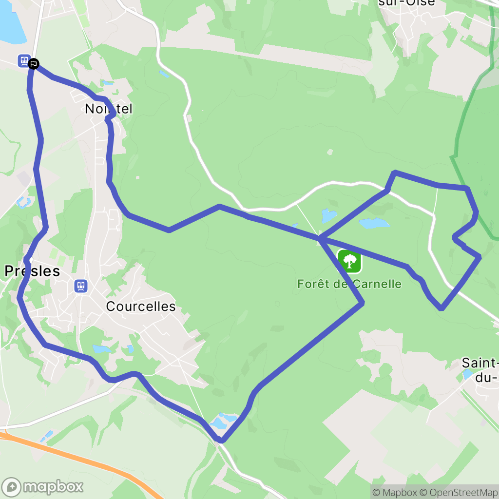 Nointel : carte du parcours de randonnée - France