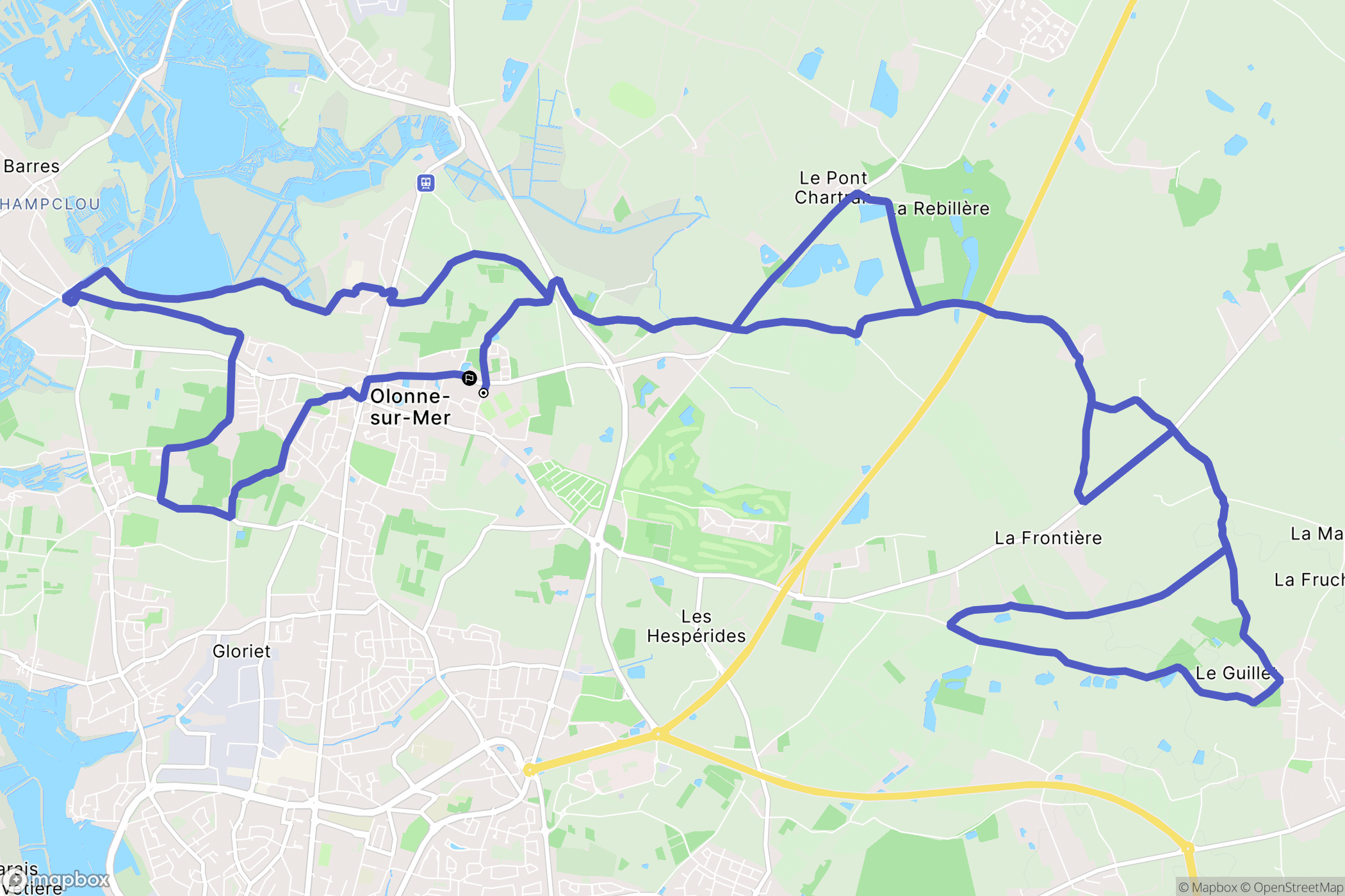 Les Sables-d'Olonne : carte du parcours de randonnée - France