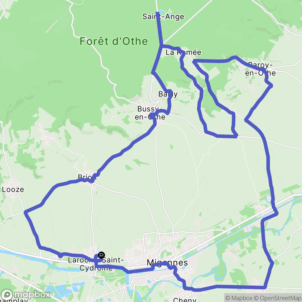 Laroche-Saint-Cydroine : carte du parcours de randonnée - France