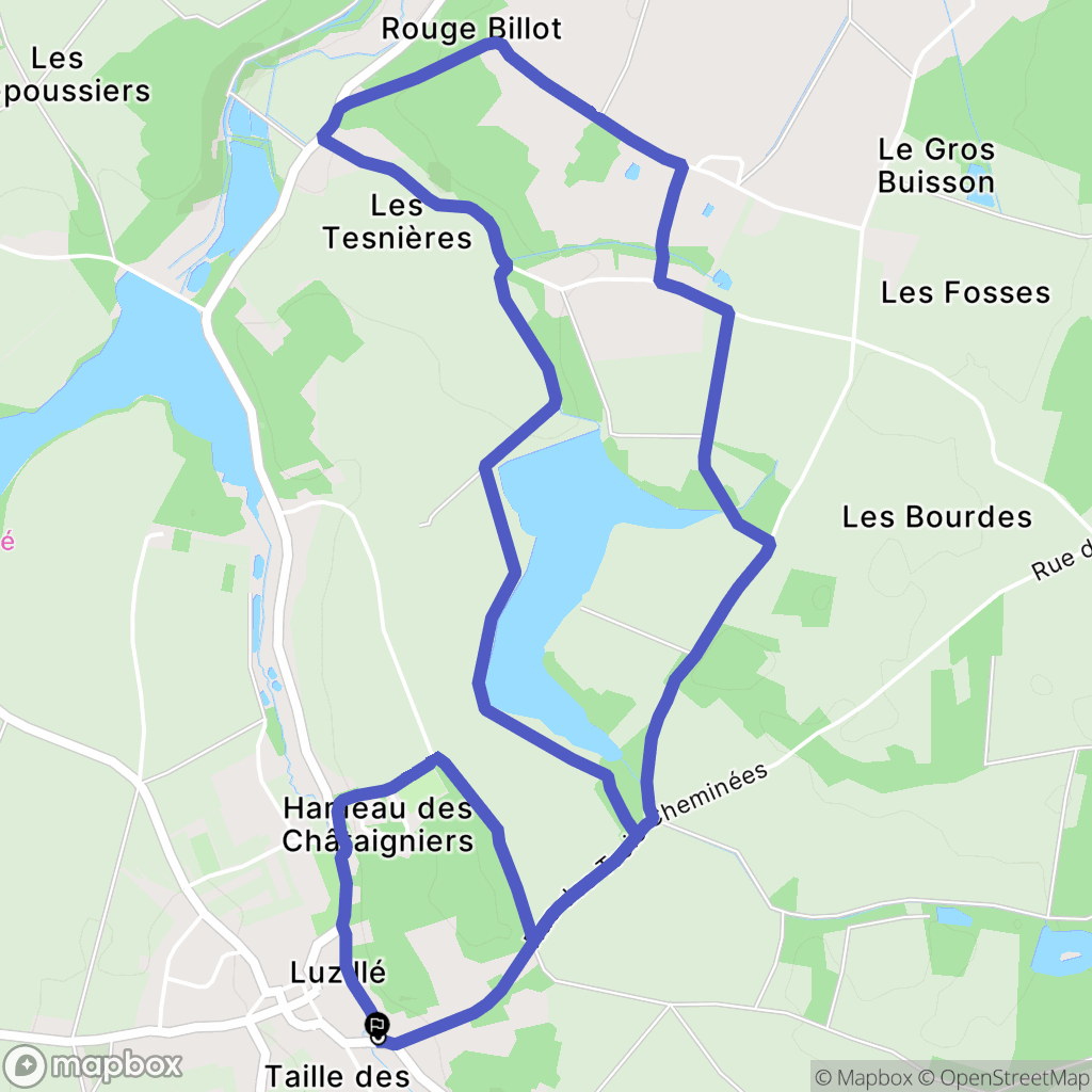 Luzillé : carte du parcours de randonnée - France
