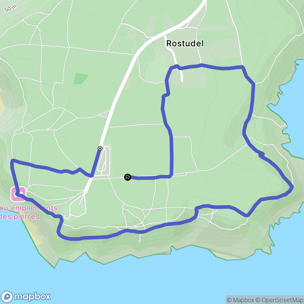 Crozon : carte du parcours de randonnée - France