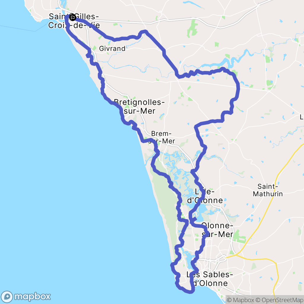 Saint-Gilles-Croix-de-Vie : carte du parcours de randonnée - France
