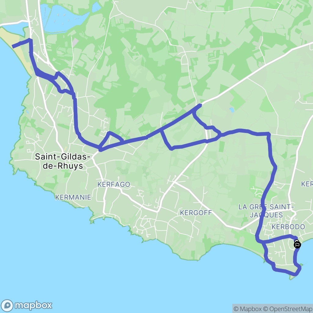 Sarzeau : carte du parcours de randonnée - France
