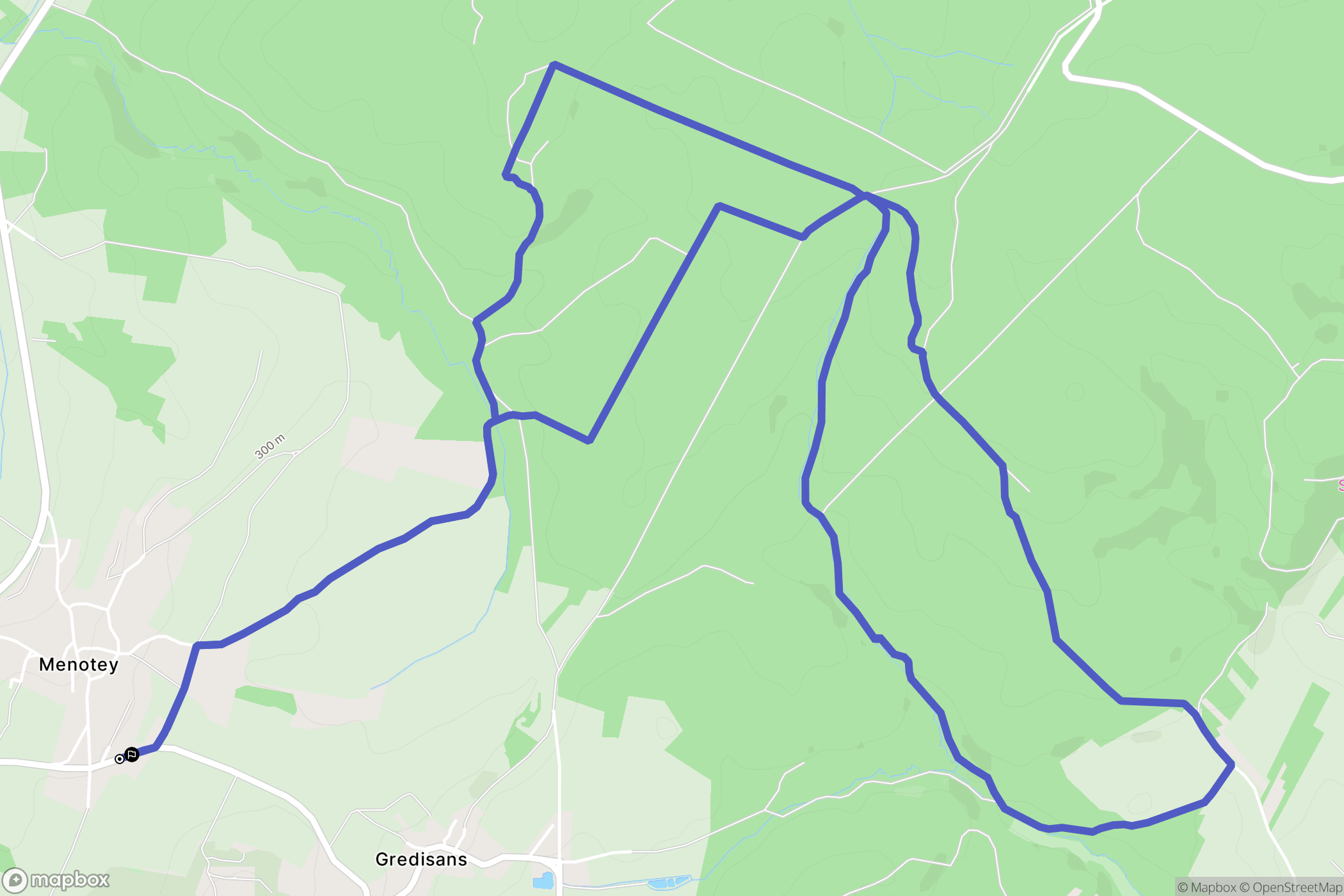 Menotey : carte du parcours de randonnée - France