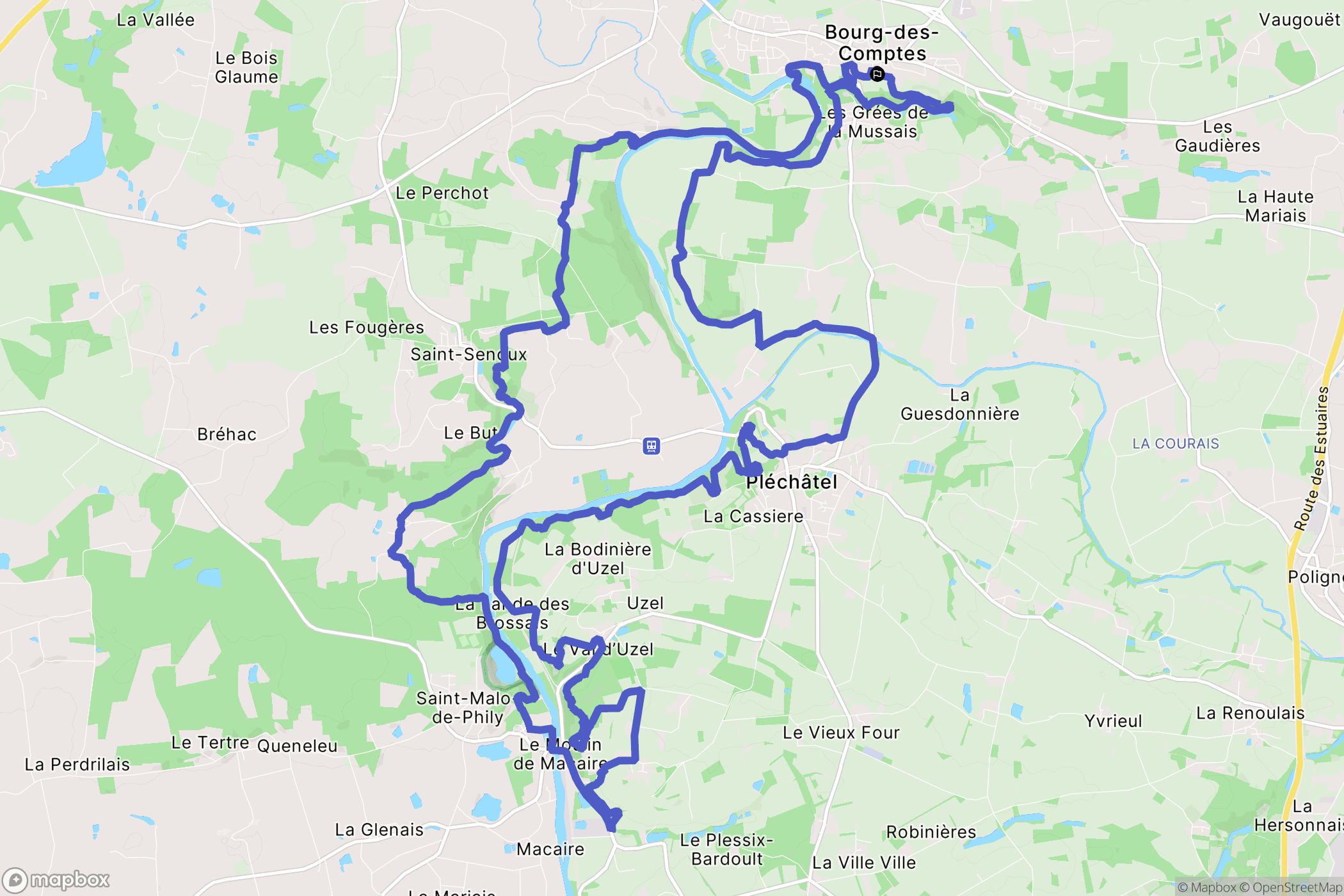 Bourg-des-Comptes : carte du parcours de randonnée - France