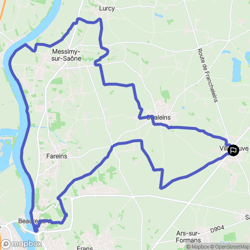 Villeneuve : carte du parcours de randonnée - France