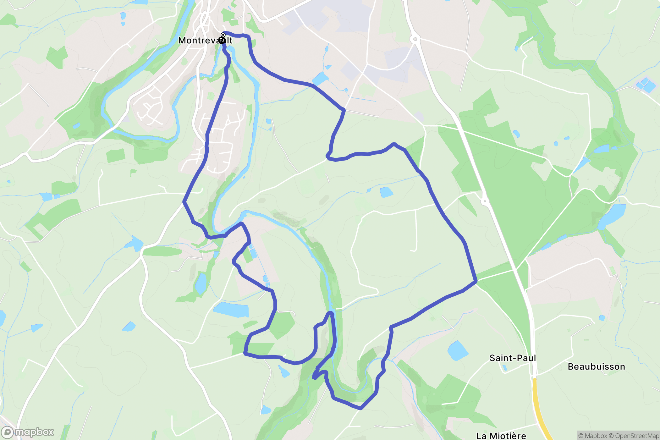 Montrevault-sur-Èvre : carte du parcours de randonnée - France