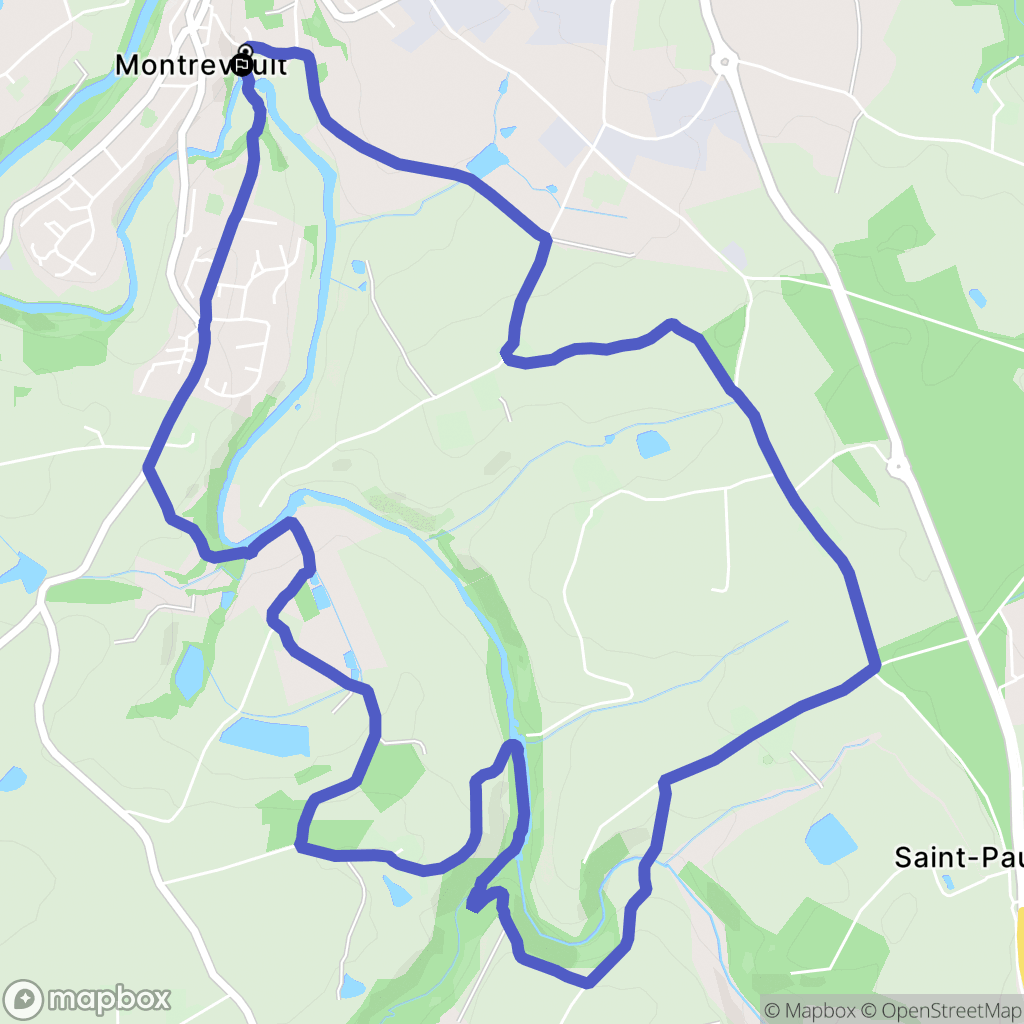 Montrevault-sur-Èvre : carte du parcours de randonnée - France