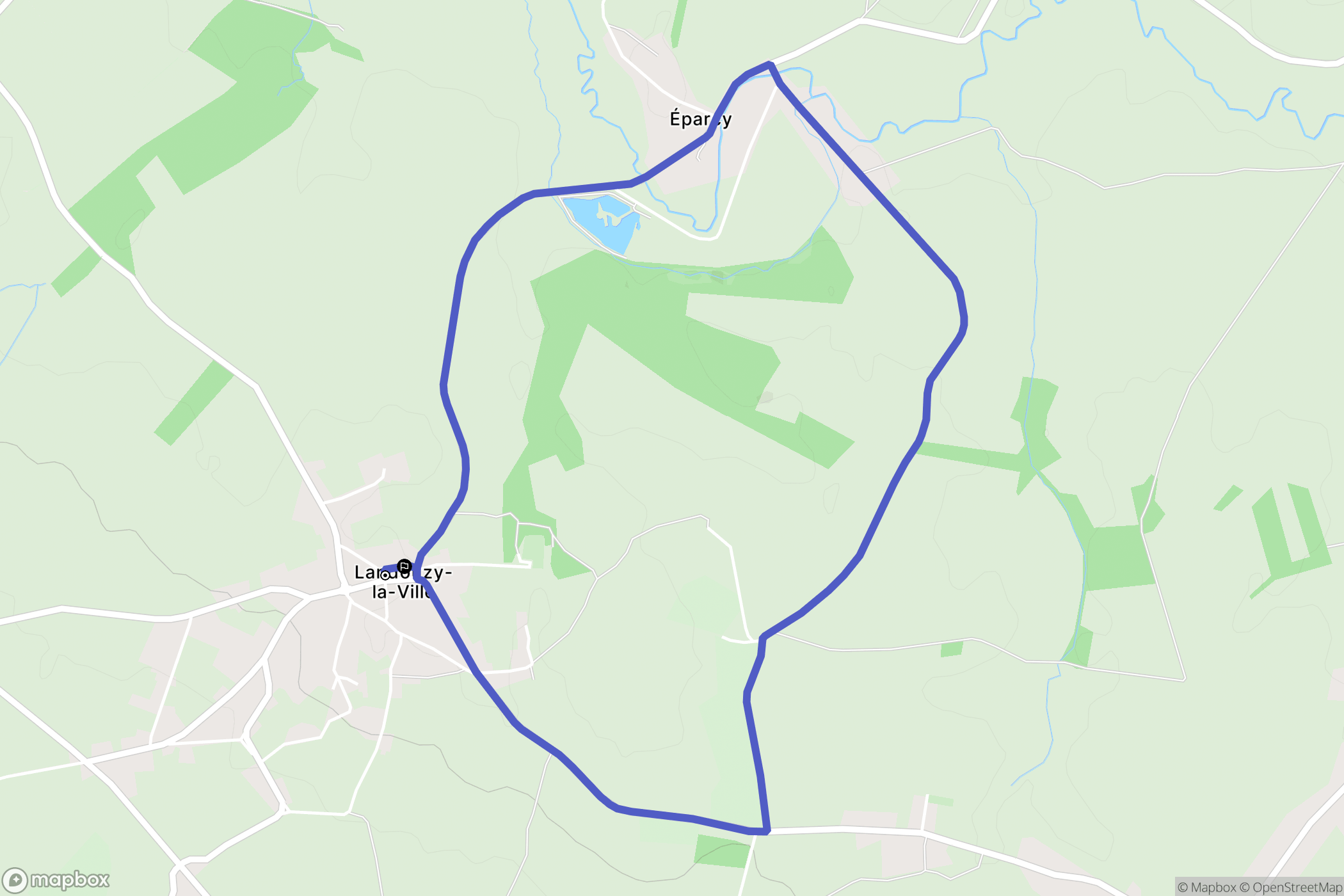Landouzy-la-ville : carte du parcours de randonnée - France