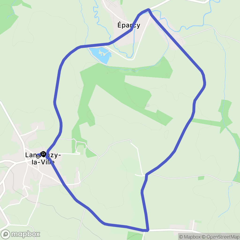 Landouzy-la-ville : carte du parcours de randonnée - France