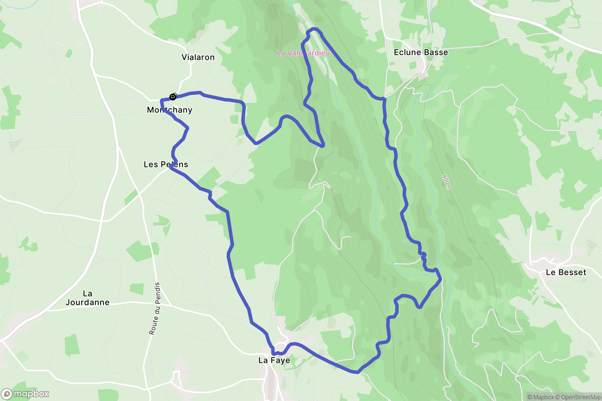Saint-Pal-de-Chalencon : carte du parcours de randonnée - France