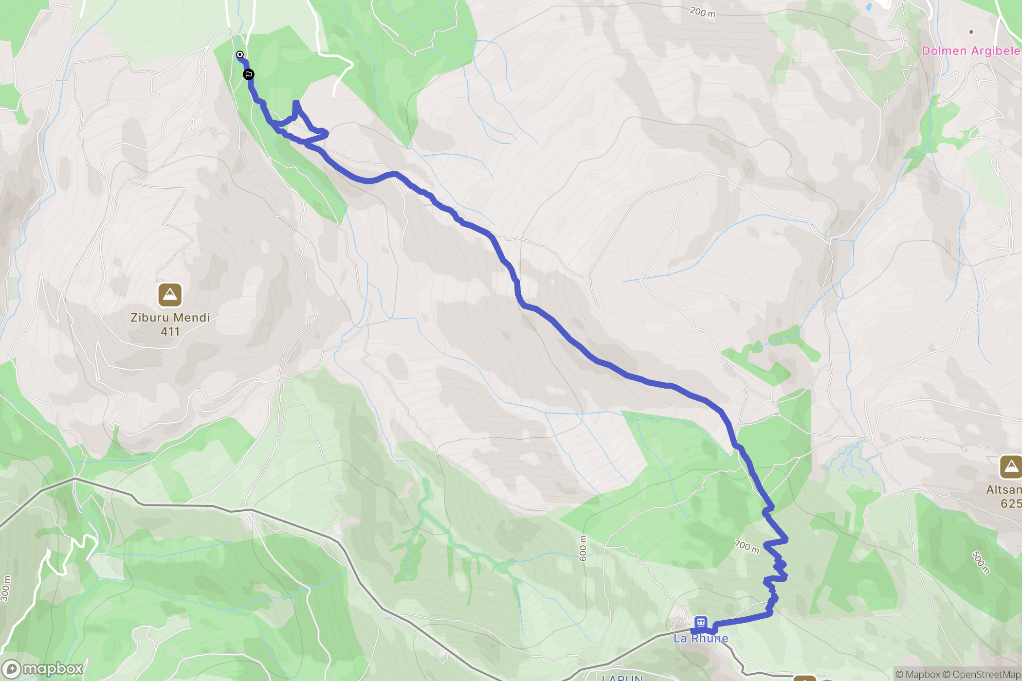 Ascain : carte du parcours de randonnée - France