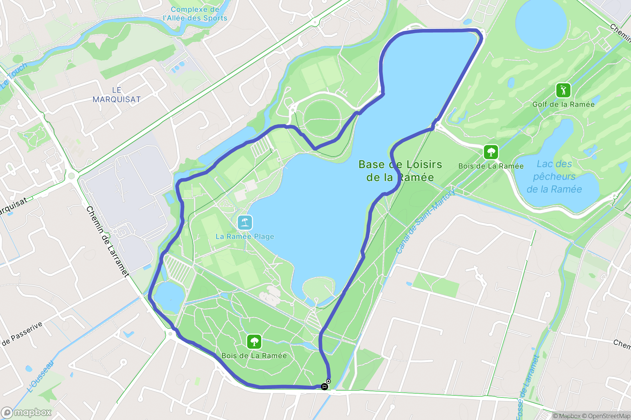 Tournefeuille : carte du parcours de randonnée - France