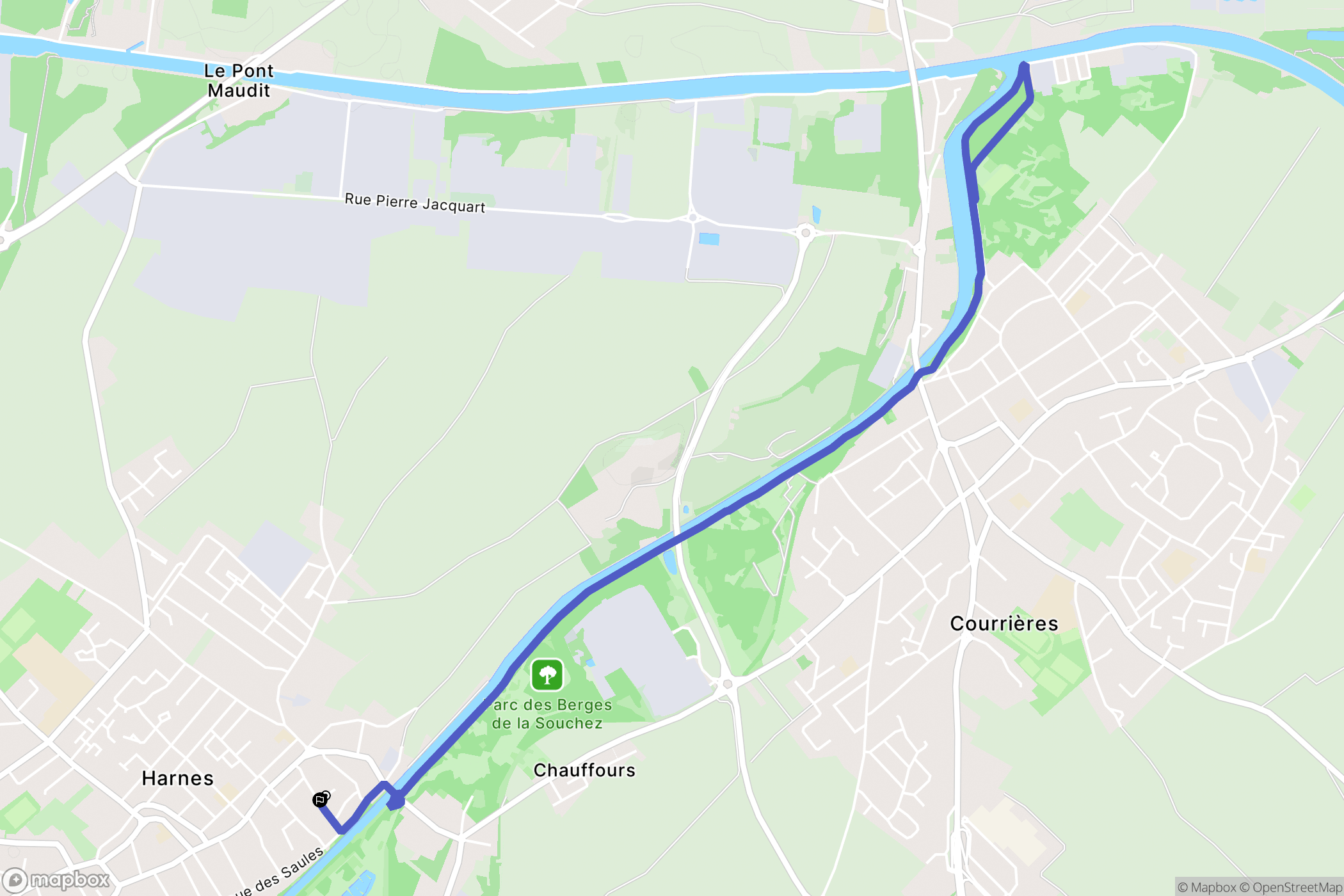 Harnes : carte du parcours de randonnée - France