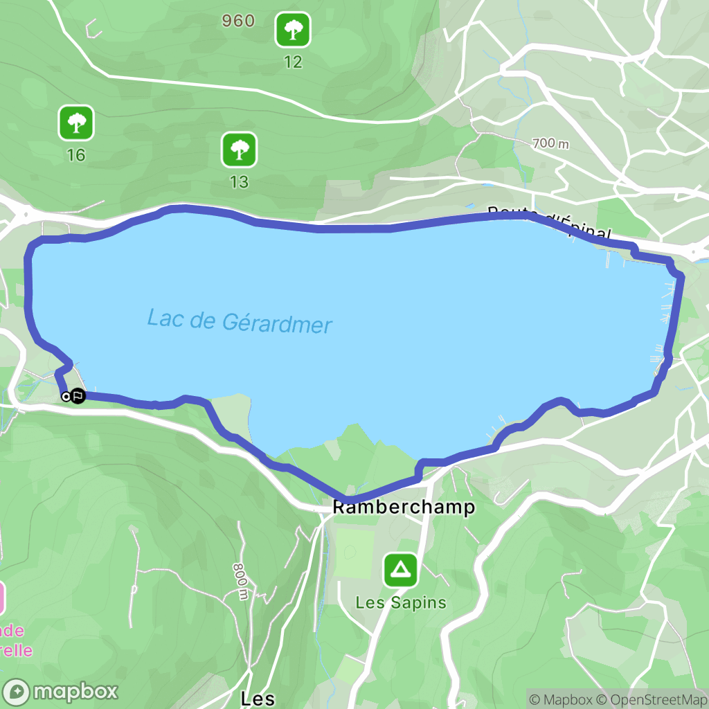 Gérardmer : carte du parcours de randonnée - France
