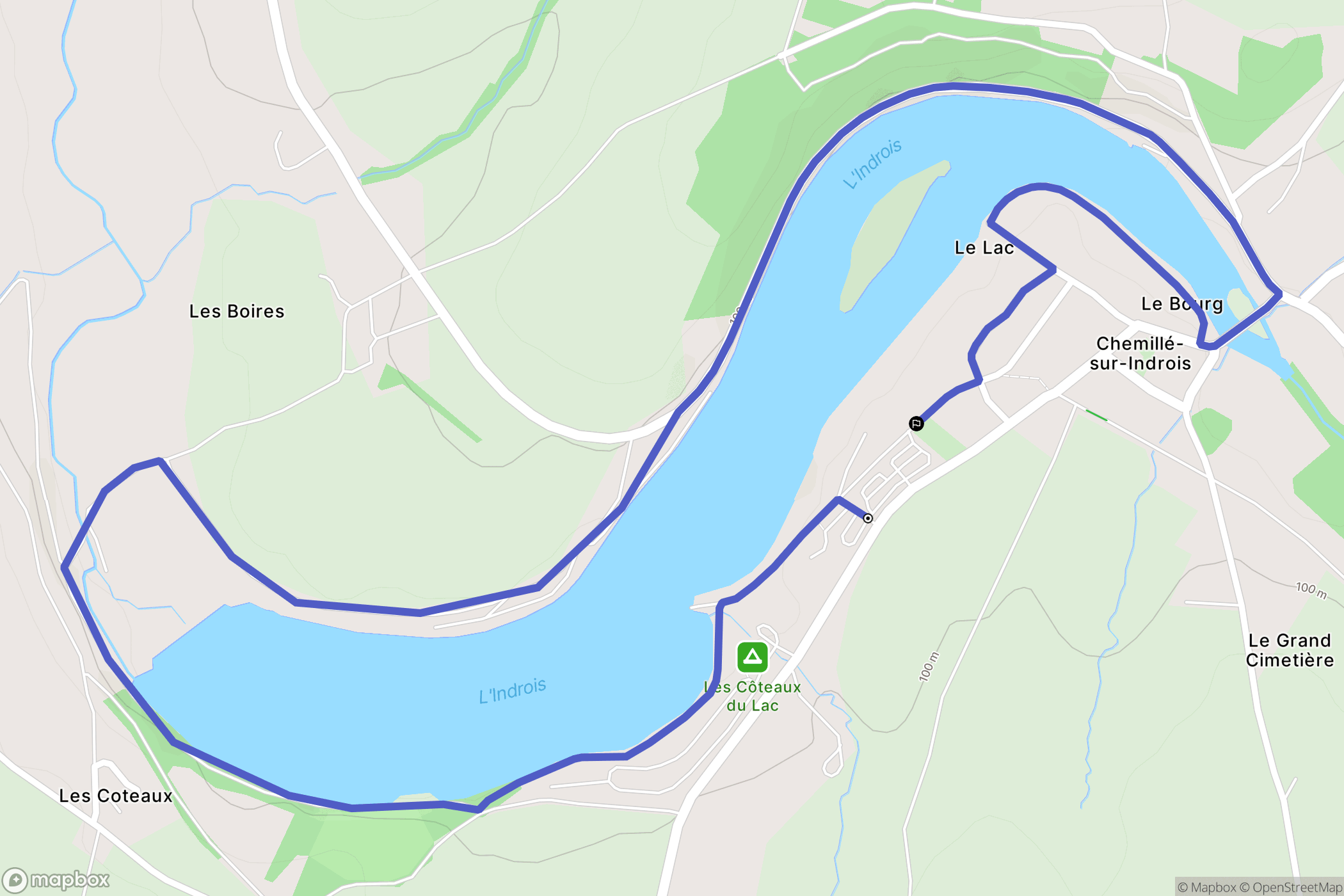Chemillé-sur-Indrois : carte du parcours de randonnée - France