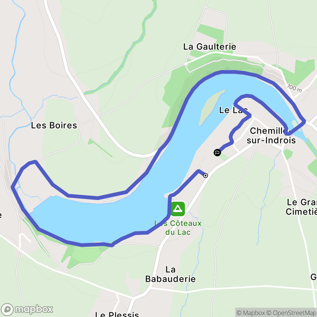 Chemillé-sur-Indrois : carte du parcours de randonnée - France