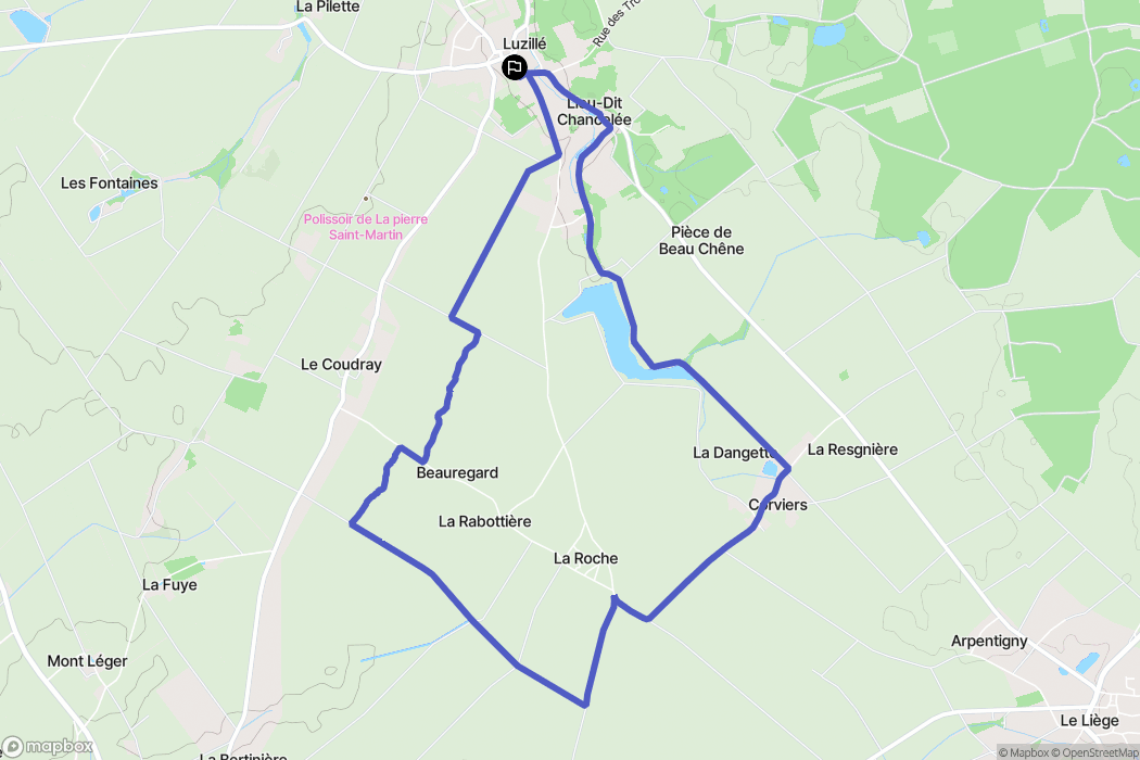 Luzillé : carte du parcours de randonnée - France