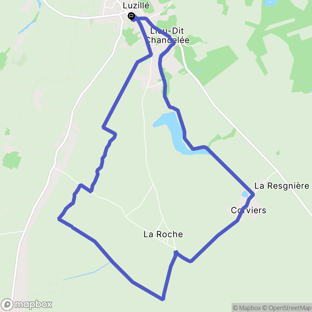 Luzillé : carte du parcours de randonnée - France