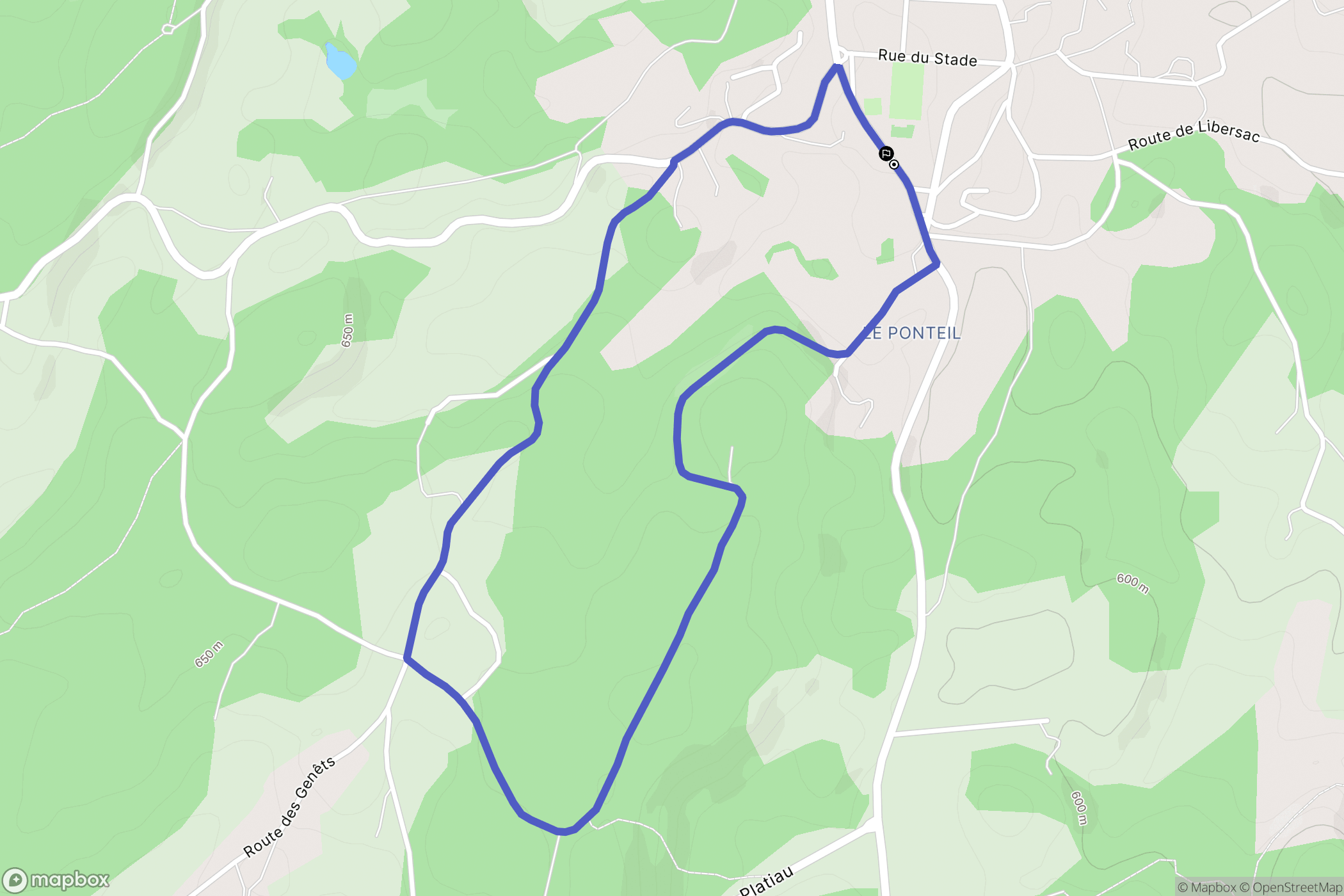 Neuvic : carte du parcours de randonnée - France