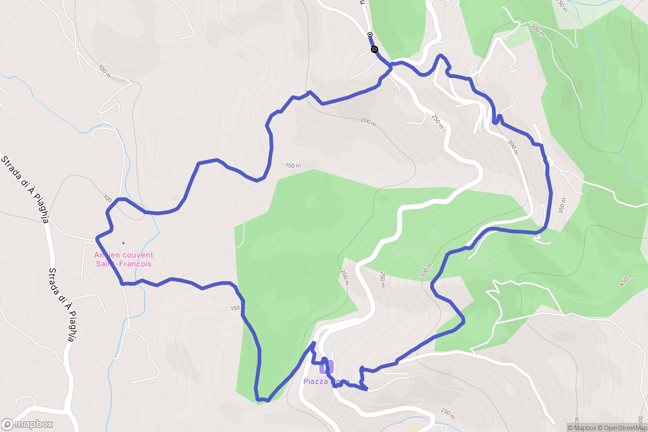 Poggio-d'Oletta : carte du parcours de randonnée - France