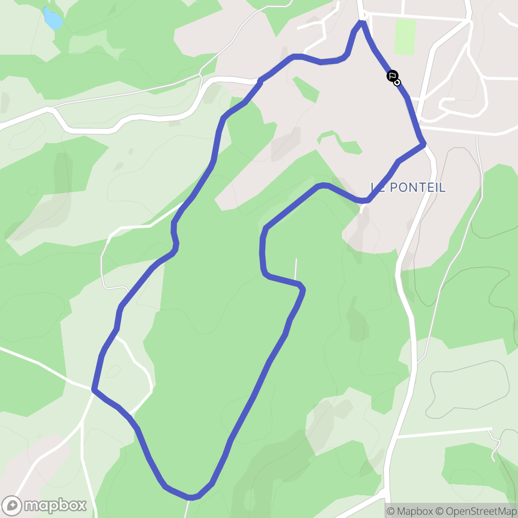 Neuvic : carte du parcours de randonnée - France