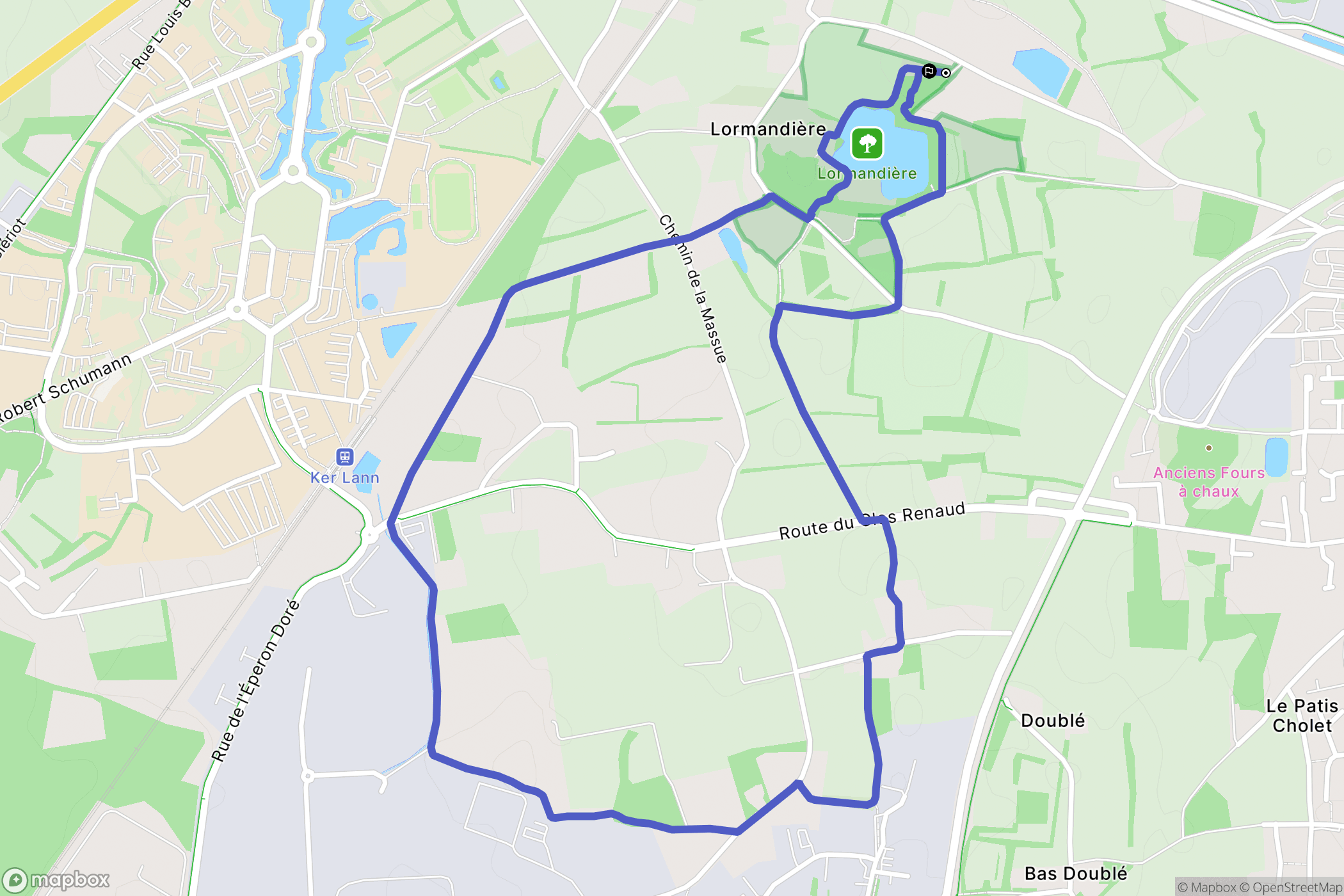 Chartres-de-Bretagne : carte du parcours de randonnée - France