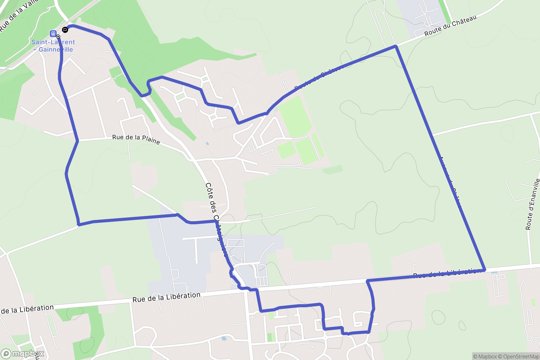 Saint-Laurent-de-Brèvedent : carte du parcours de randonnée - France