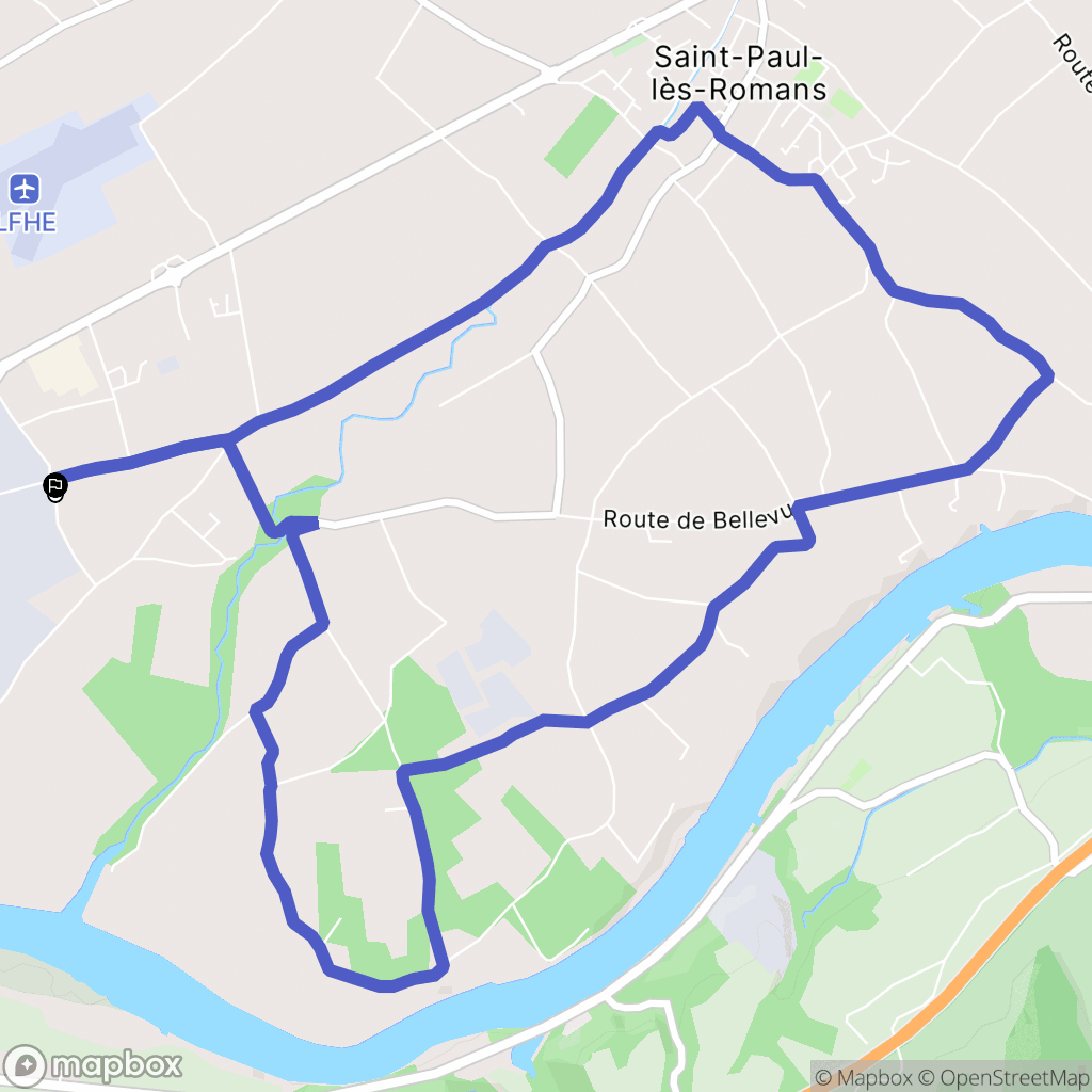Saint-Paul-lès-Romans : carte du parcours de randonnée - France