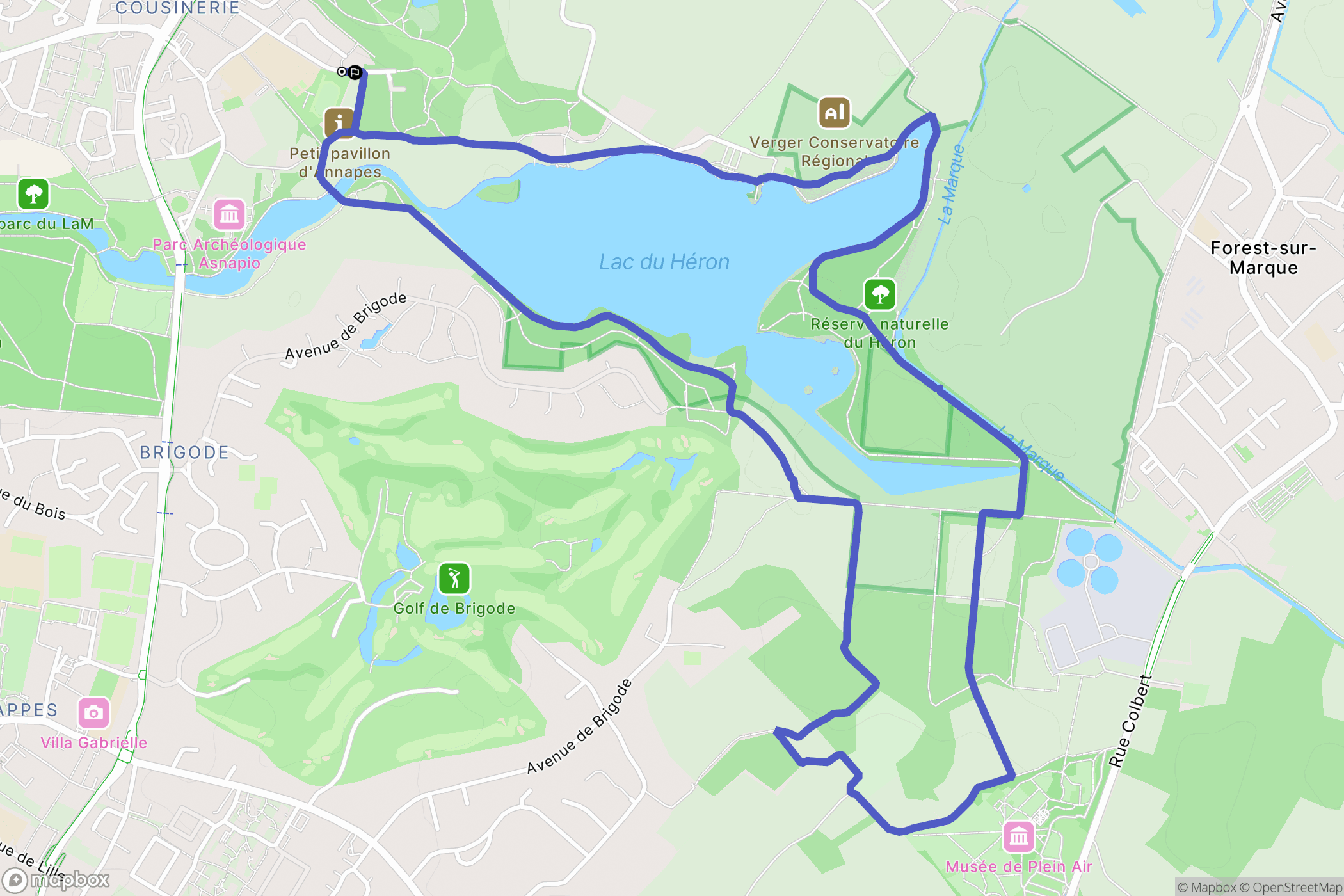 Villeneuve-d'Ascq : carte du parcours de randonnée - France