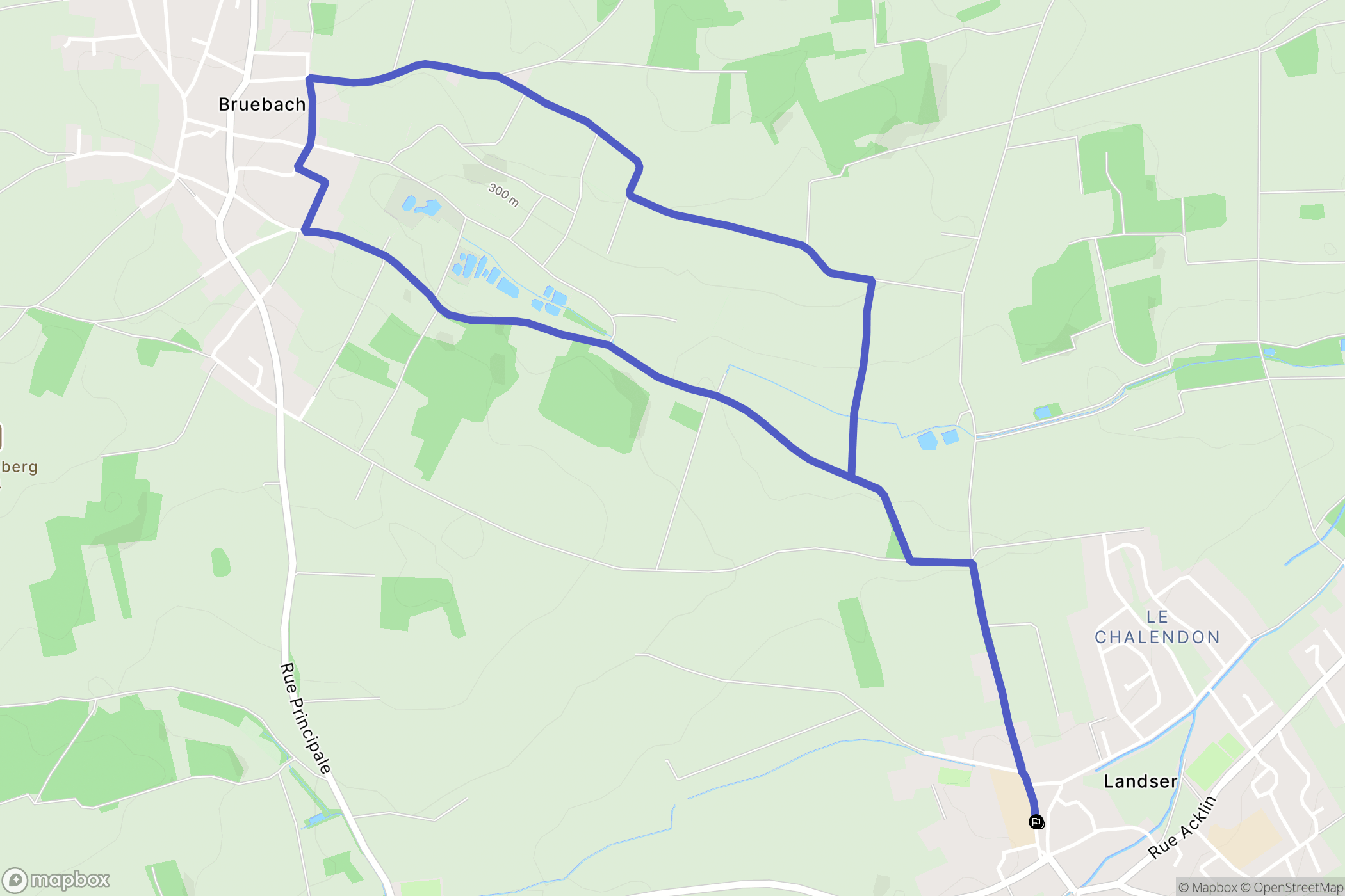 Landser : carte du parcours de randonnée - France