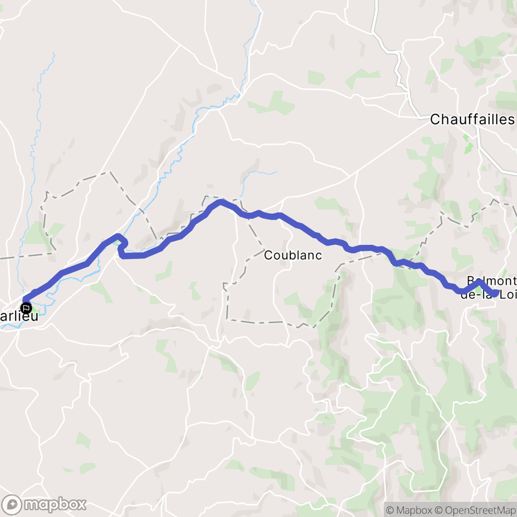 Charlieu : carte du parcours de randonnée - France