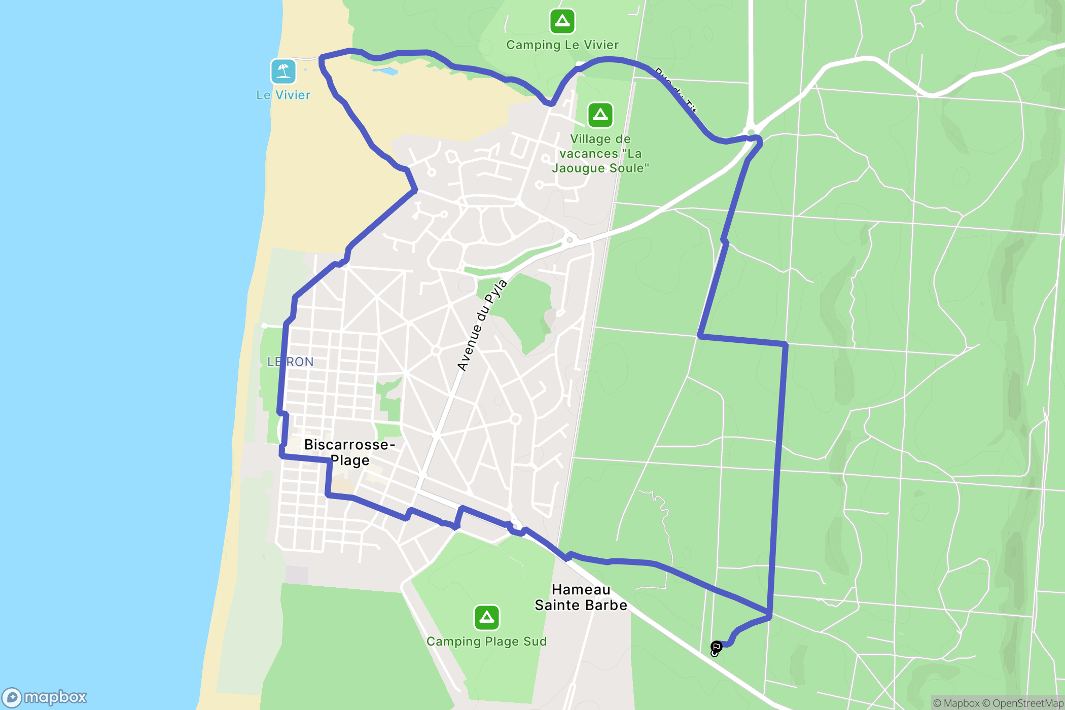 Biscarrosse : carte du parcours de randonnée - France