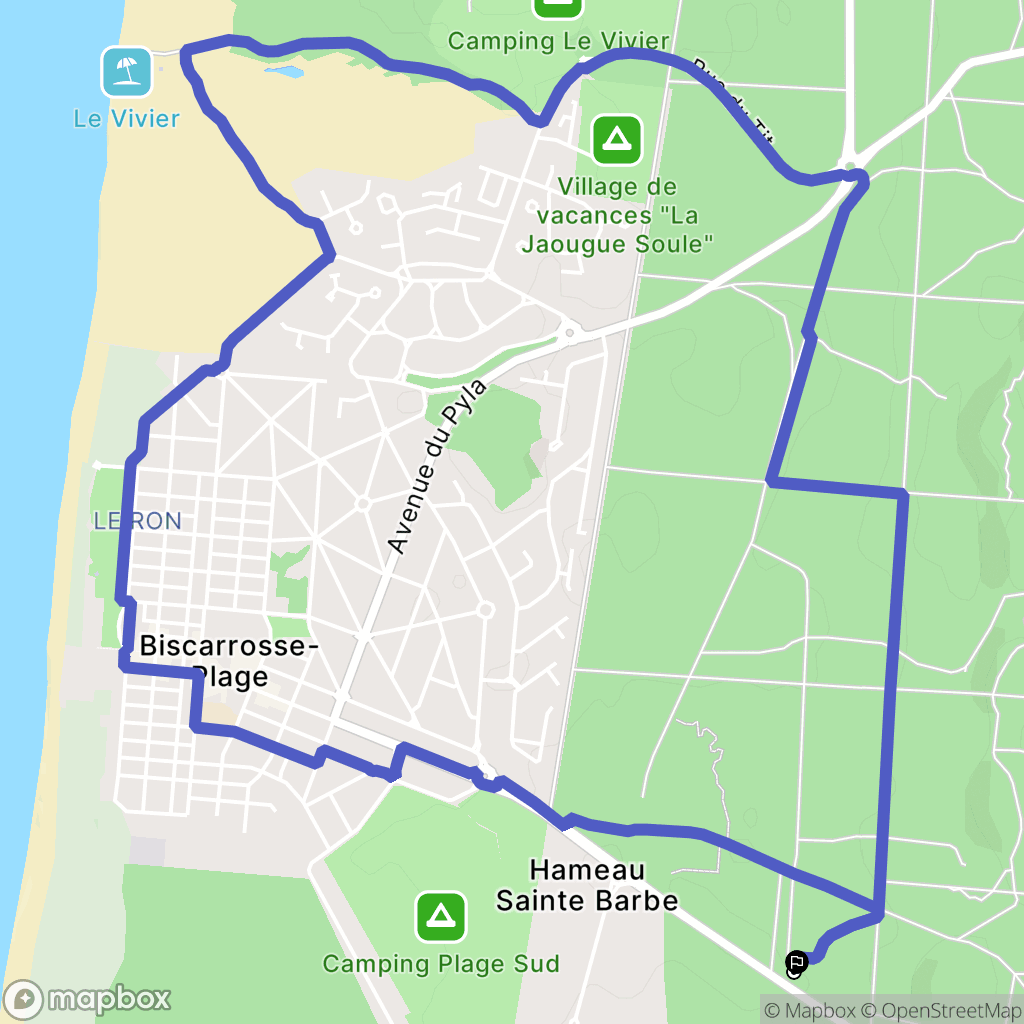 Biscarrosse : carte du parcours de randonnée - France