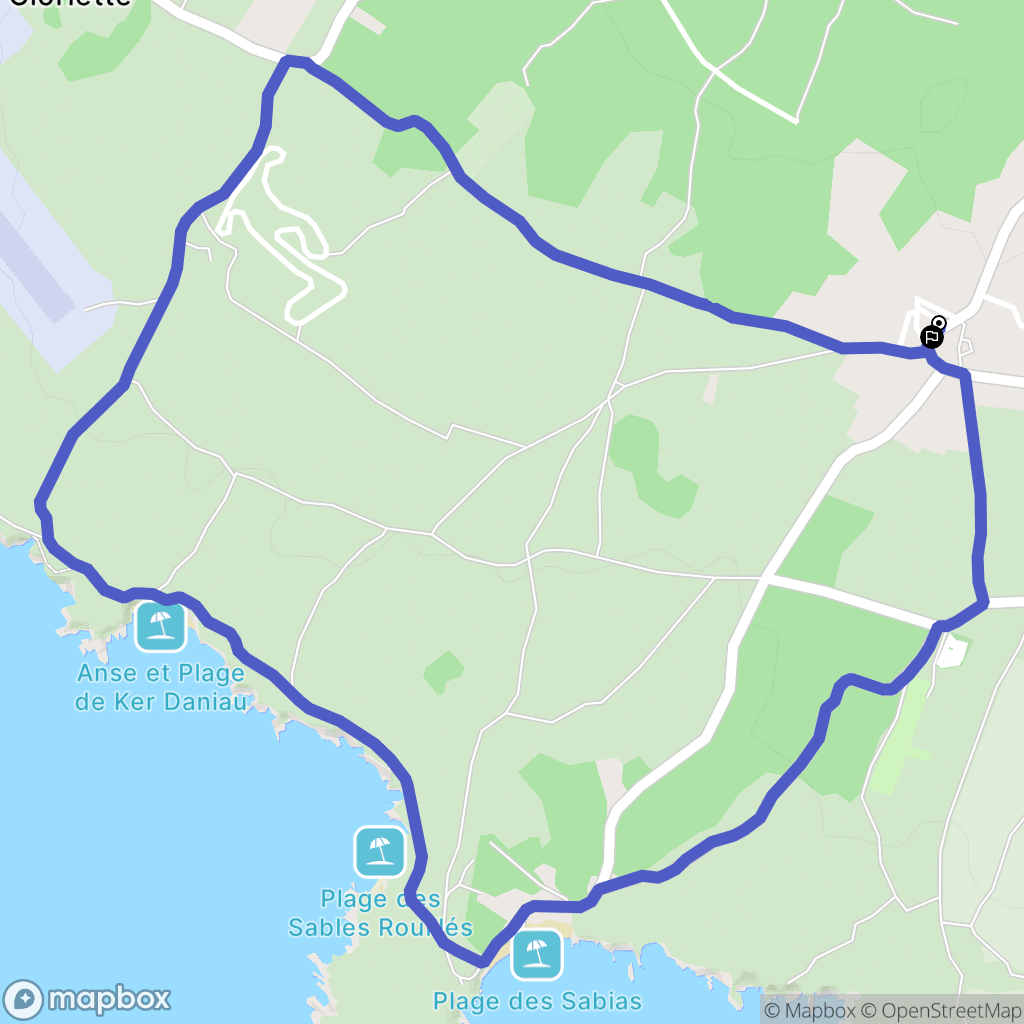 L'Île-d'Yeu : carte du parcours de randonnée - France
