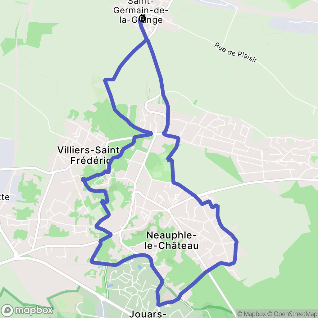 Saint-Germain-de-la-Grange : carte du parcours de randonnée - France