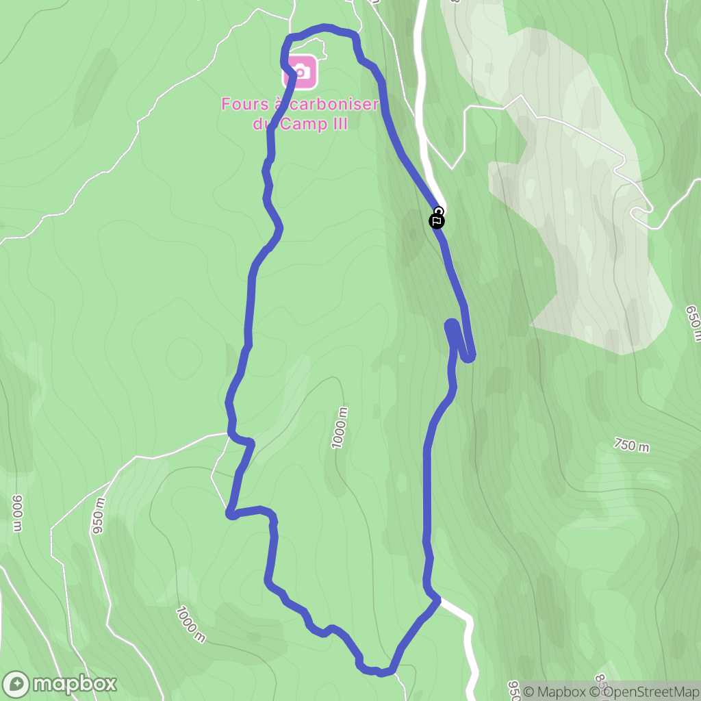 Moye : carte du parcours de randonnée - France