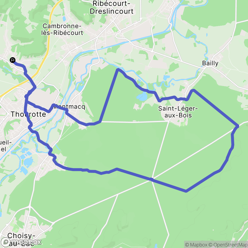 Machemont : carte du parcours de randonnée - France