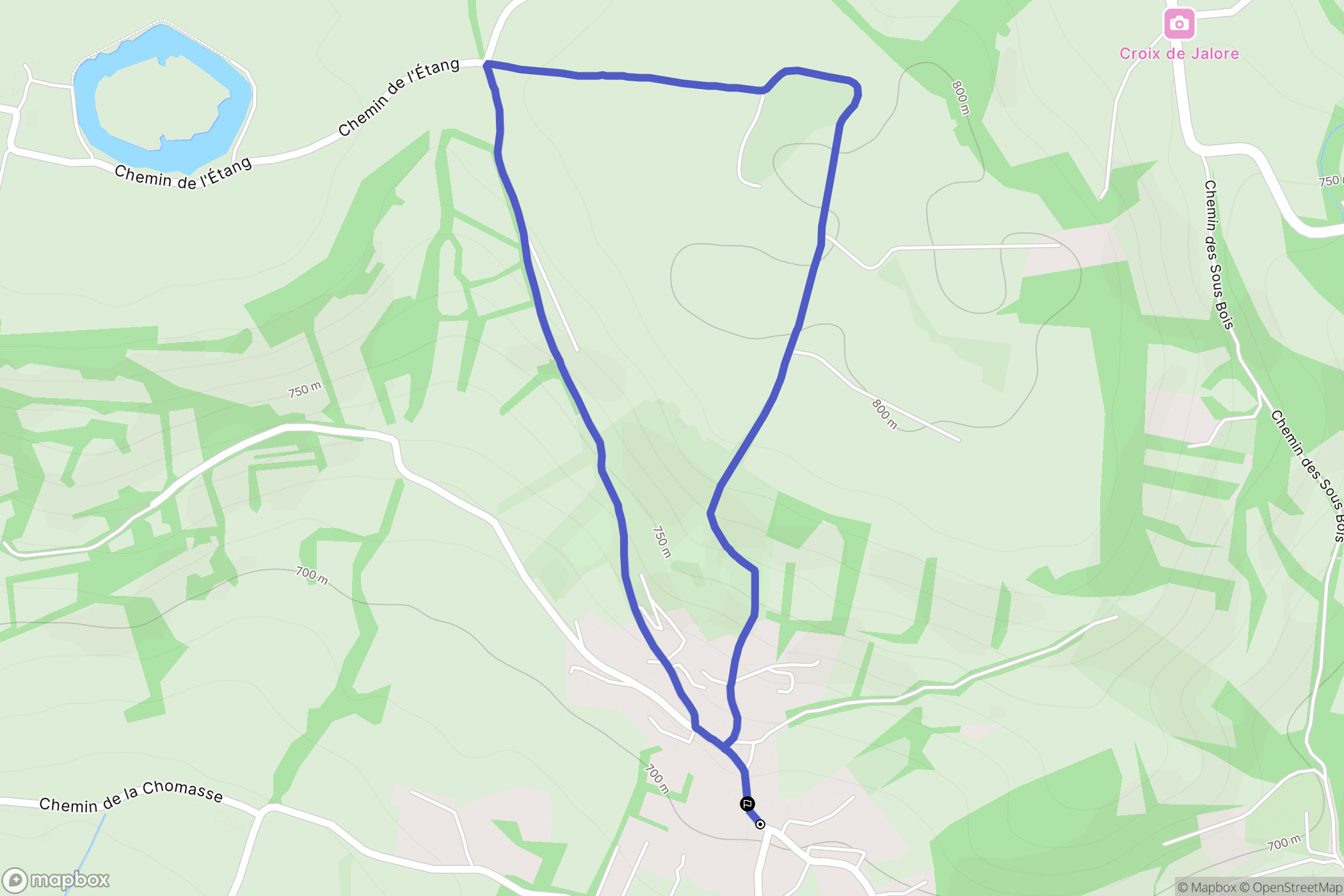 Rosières : carte du parcours de randonnée - France