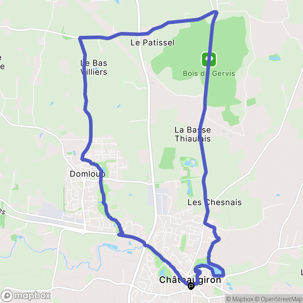 Châteaugiron : carte du parcours de randonnée - France