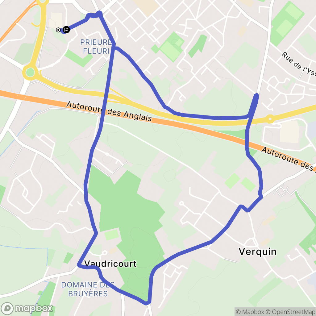 Fouquières-lès-Béthune : carte du parcours de randonnée - France