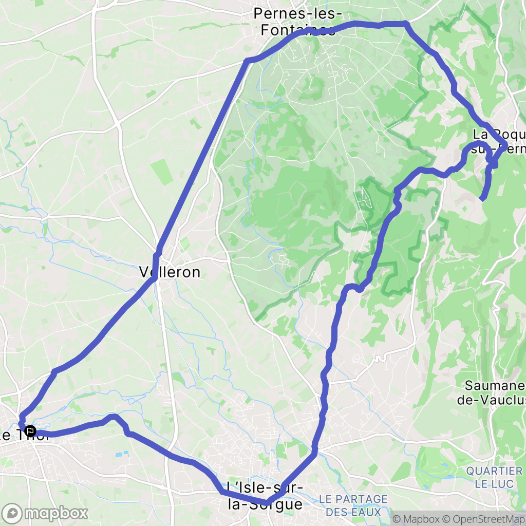 Le Thor : carte du parcours de randonnée - France