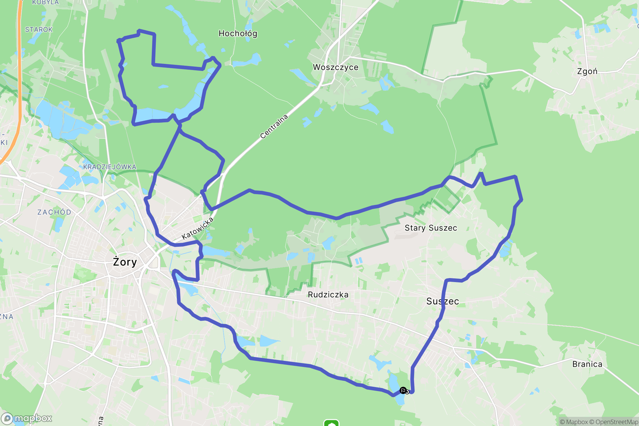 Suszec: mapa trasy - Poland