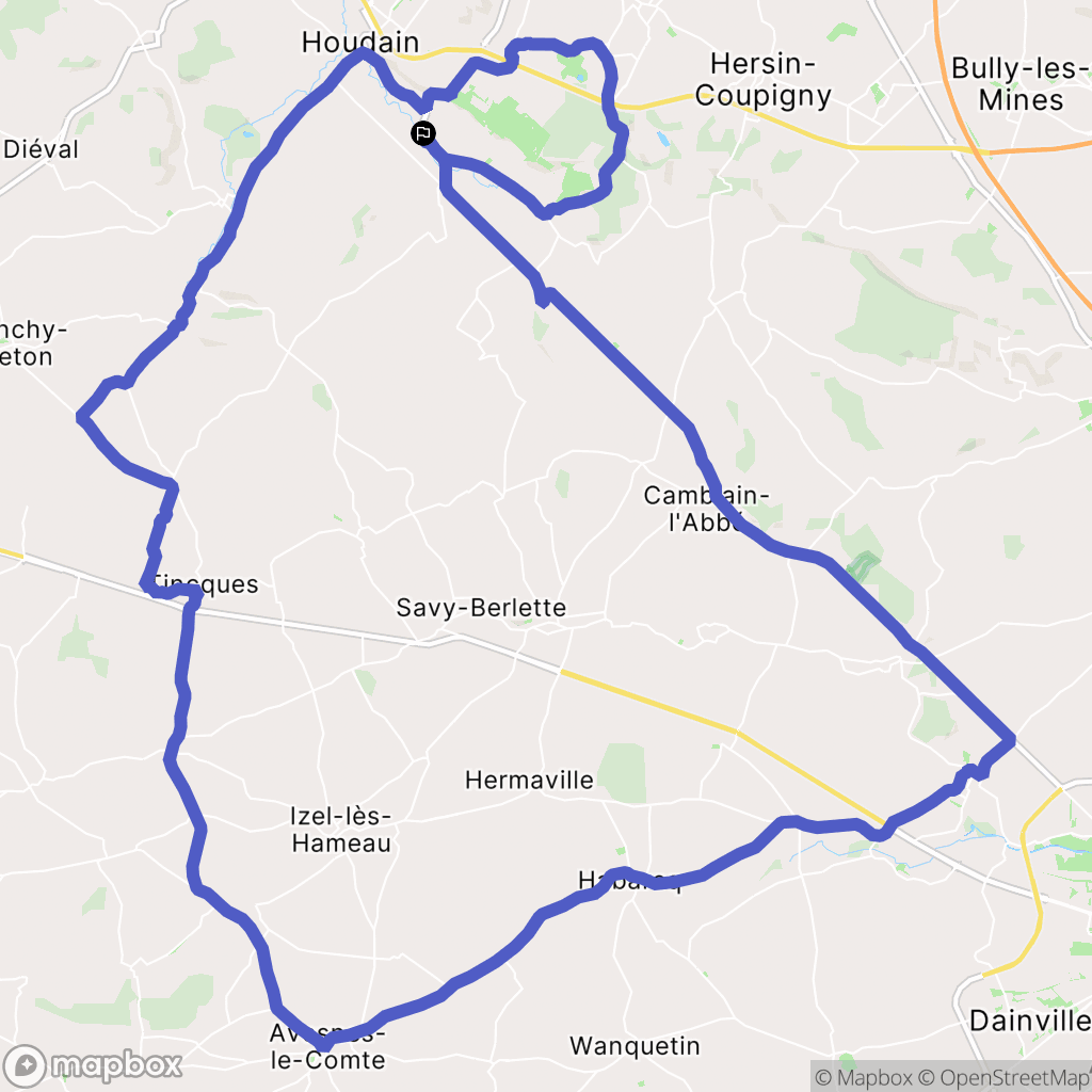 Rebreuve-Ranchicourt : carte du parcours de randonnée - France