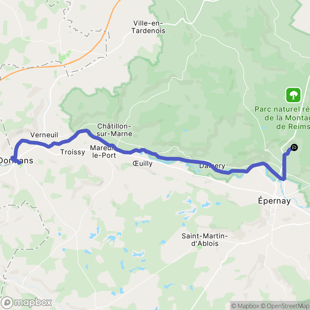 Champillon : carte du parcours de randonnée - France