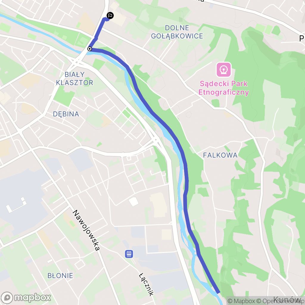 Nowy Sącz: mapa trasy - Poland