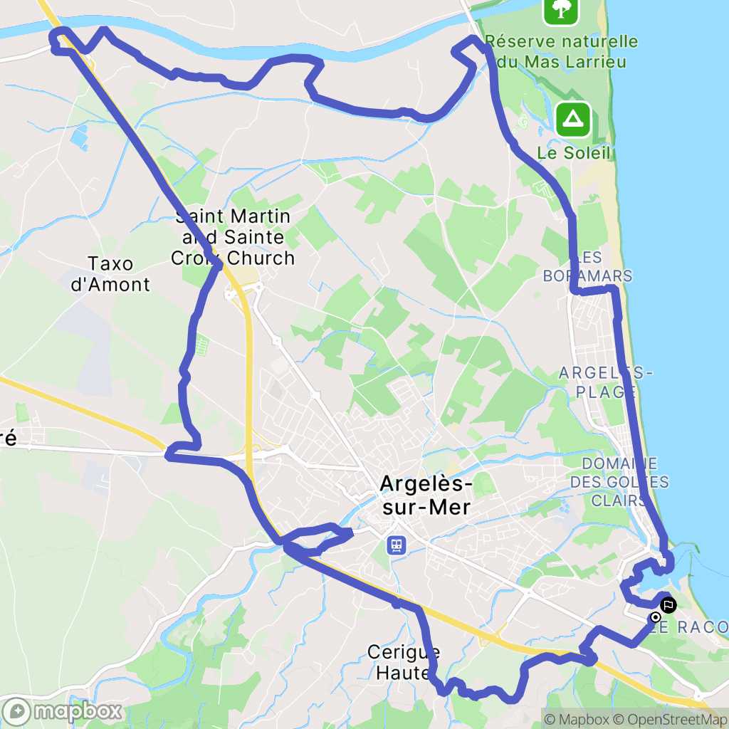 Argelès-sur-Mer : carte du parcours de randonnée - France