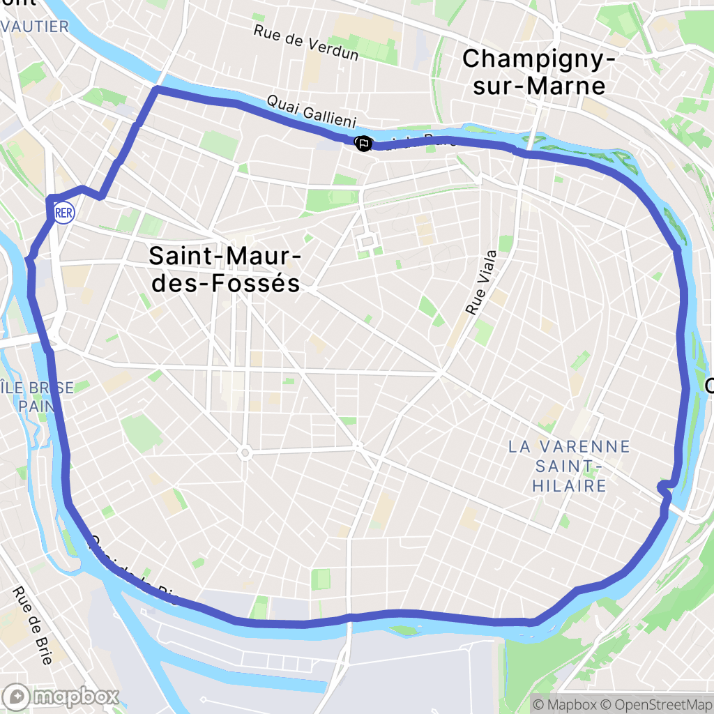 Saint-Maur-des-Fossés : carte du parcours de randonnée - France