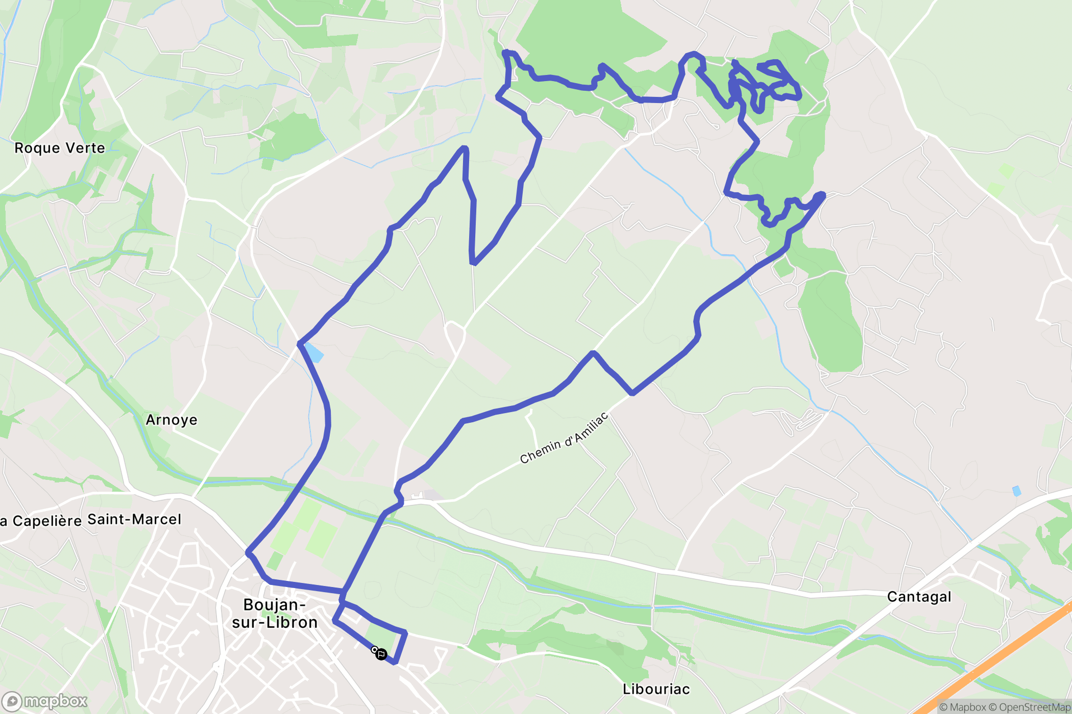Boujan-sur-Libron : carte du parcours de randonnée - France